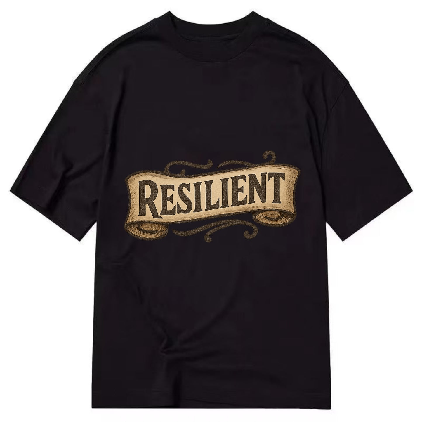 Bold typography design - "RESILIENT" - bouncing back, unbreakable spirit - Classic T-shirt - Black