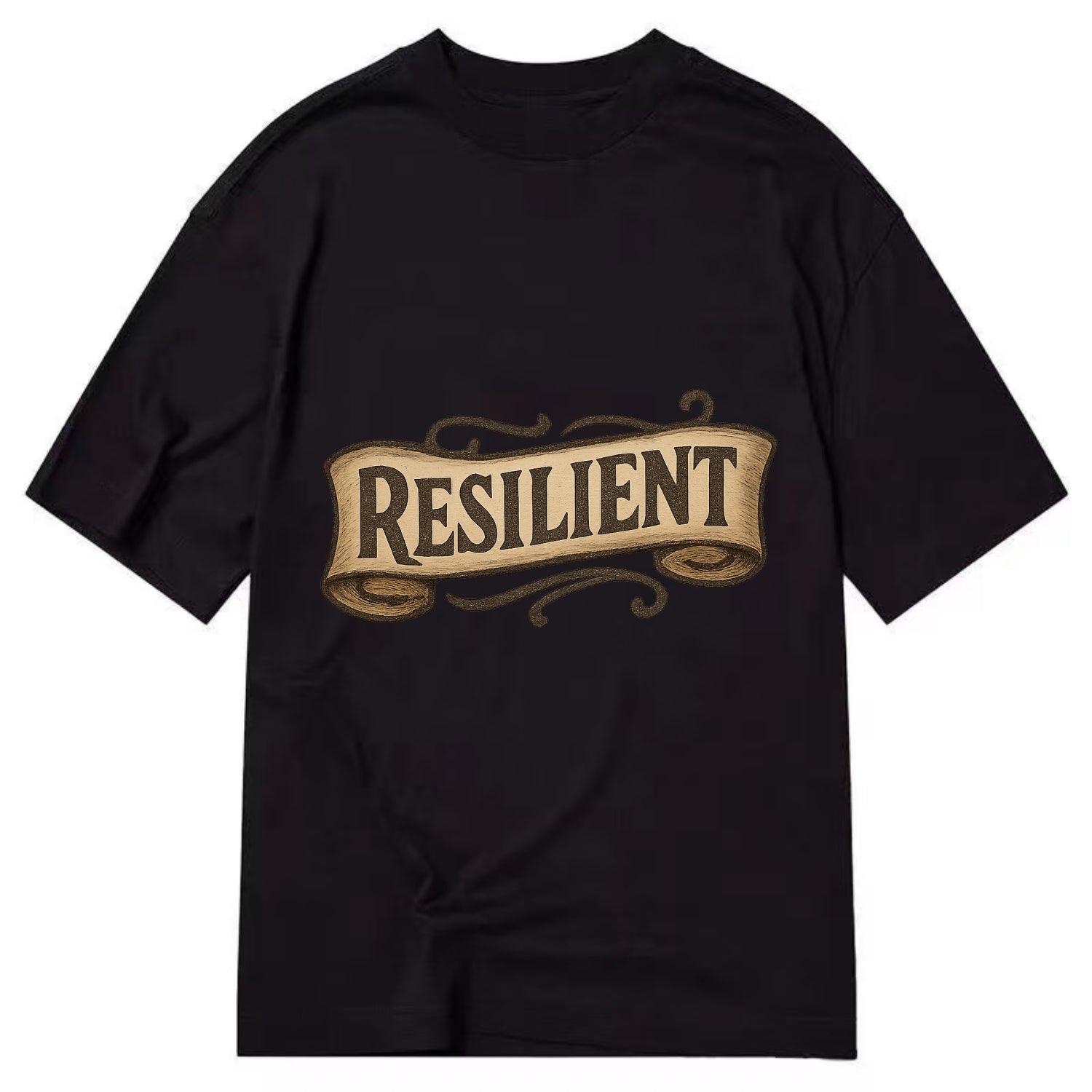 Bold typography design - "RESILIENT" - bouncing back, unbreakable spirit - Classic T-shirt - Black