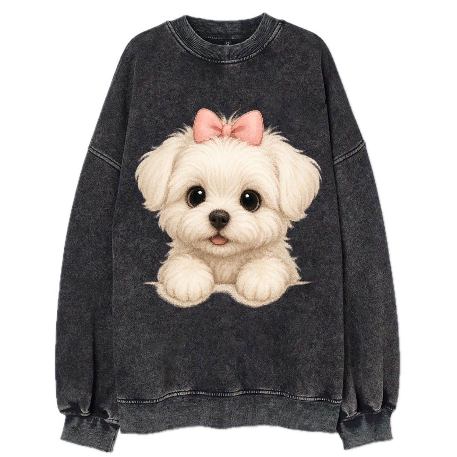 Maltese  - Vintage Sweatshirt - Black