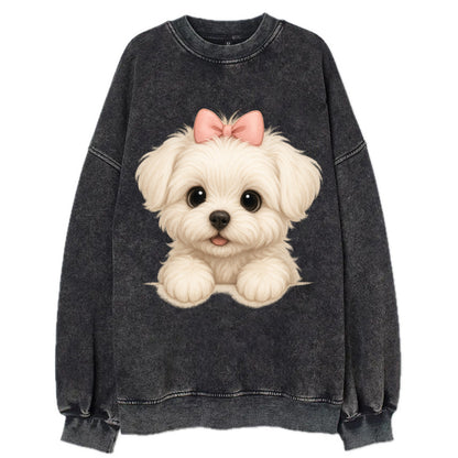 Maltese  - Vintage Sweatshirt - Black
