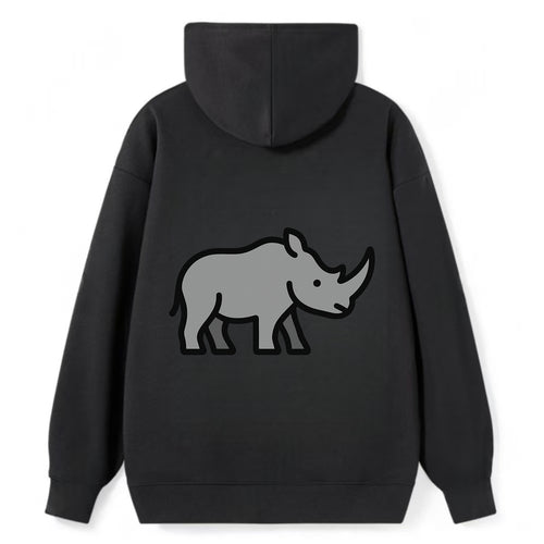 Rhinoceros - Gray with horn flat side profile - Classic Pullover Hoodie
