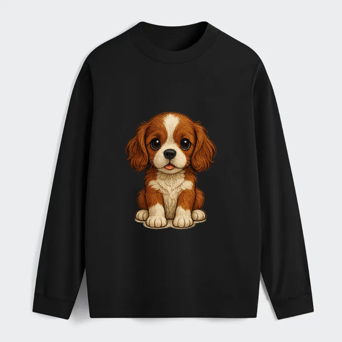 Baby Cavalier King Charles Spaniel Puppy - silky ears, gentle eyes, - Classic Long Sleeve Shirt - Black