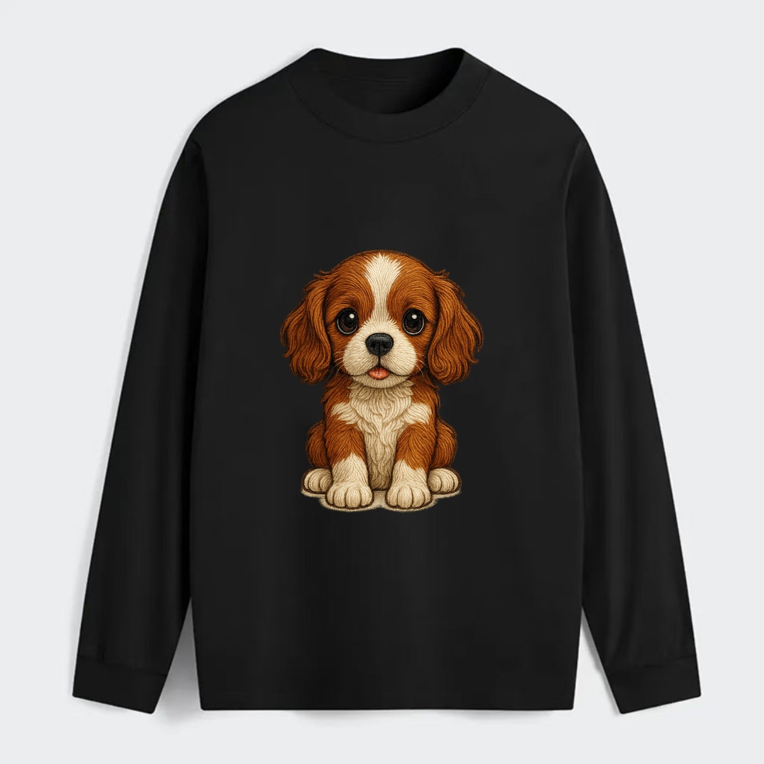 Baby Cavalier King Charles Spaniel Puppy - silky ears, gentle eyes, - Classic Long Sleeve Shirt - Black