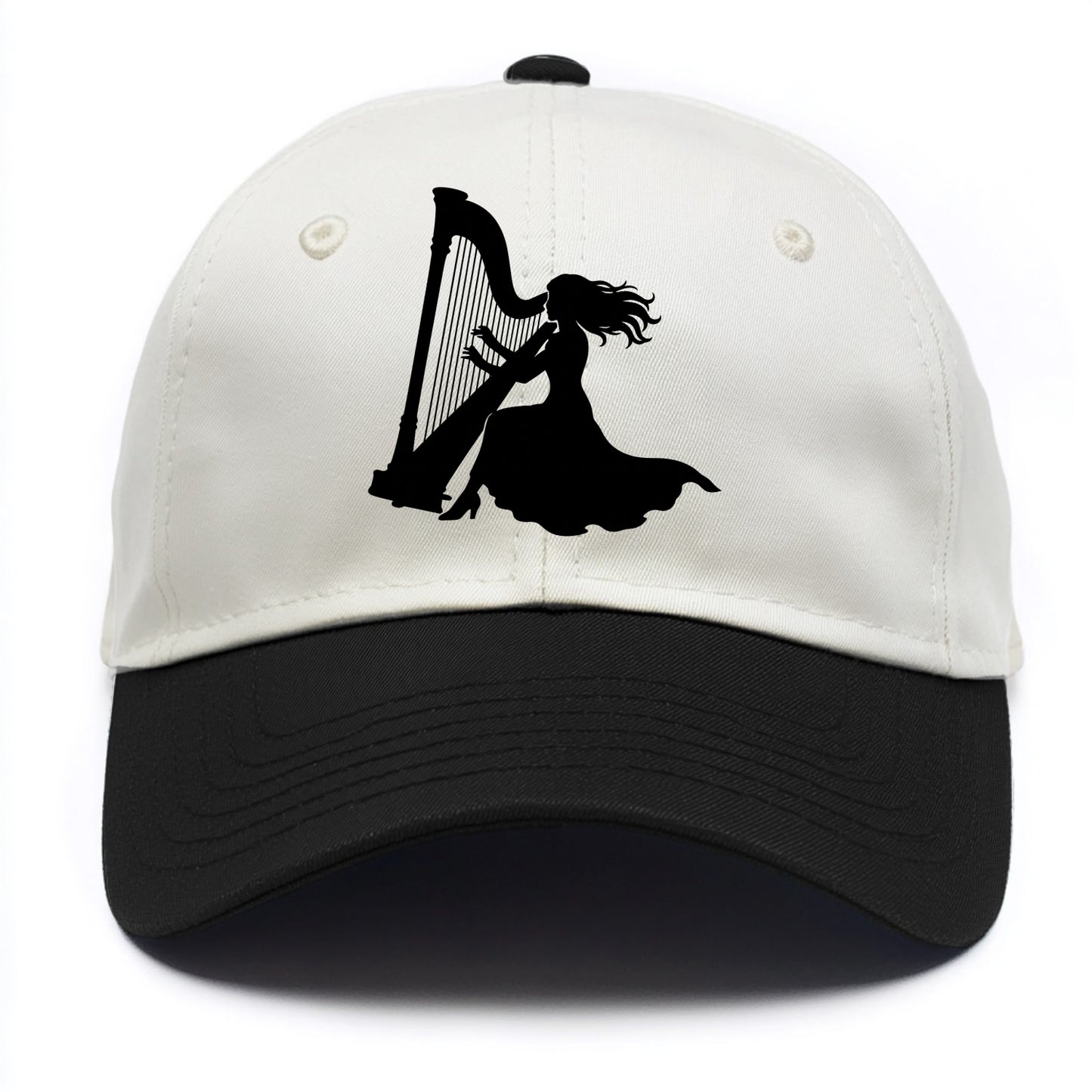 Harpist playing ethereal melody - Two Tone Cap - Black