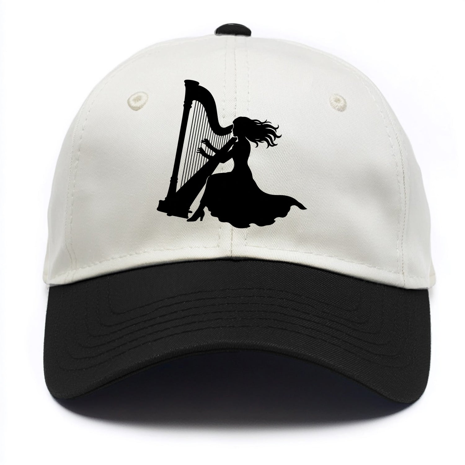 Harpist playing ethereal melody - Two Tone Cap - Black