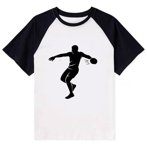 Discus thrower spinning release - Contrast Raglan T-shirt