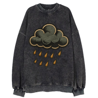 Rain Cloud  - Vintage Sweatshirt - Black