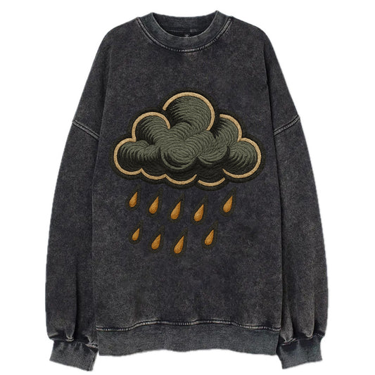 Rain Cloud  - Vintage Sweatshirt - Black