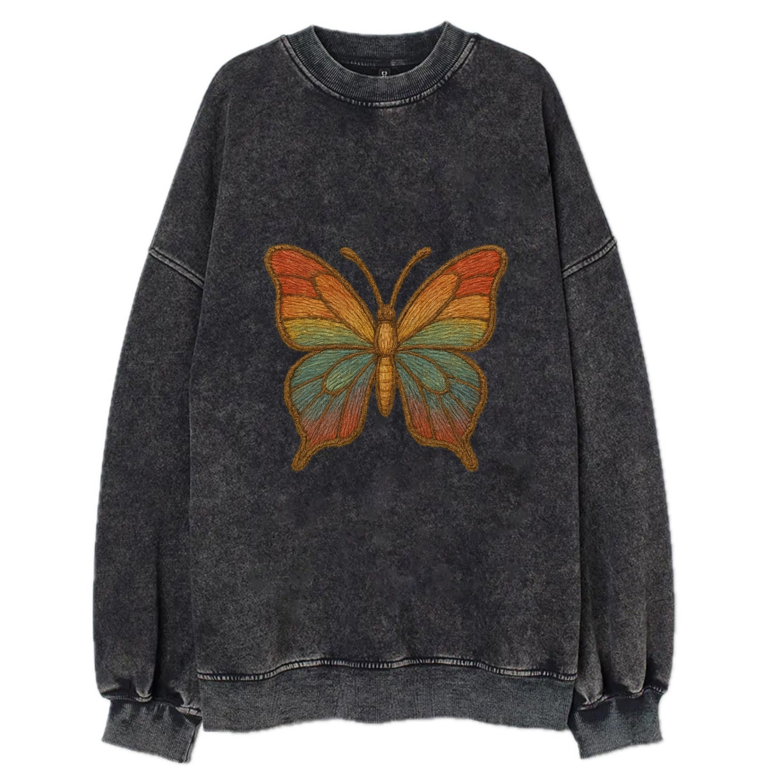 Butterfly Transformation  - Vintage Sweatshirt - Black