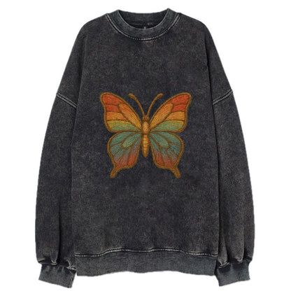 Butterfly Transformation  - Vintage Sweatshirt - Black
