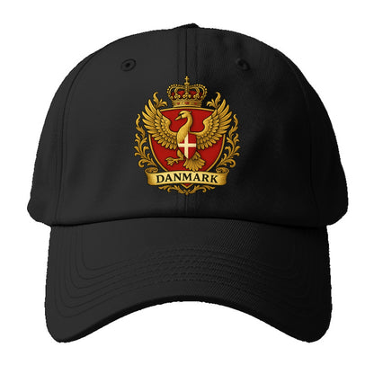 Denmark Heritage Badge - Baseball Cap For Big Heads - Black