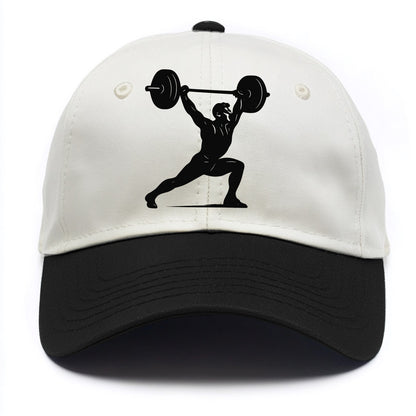 Weightlifter doing overhead snatch - Two Tone Cap - Black