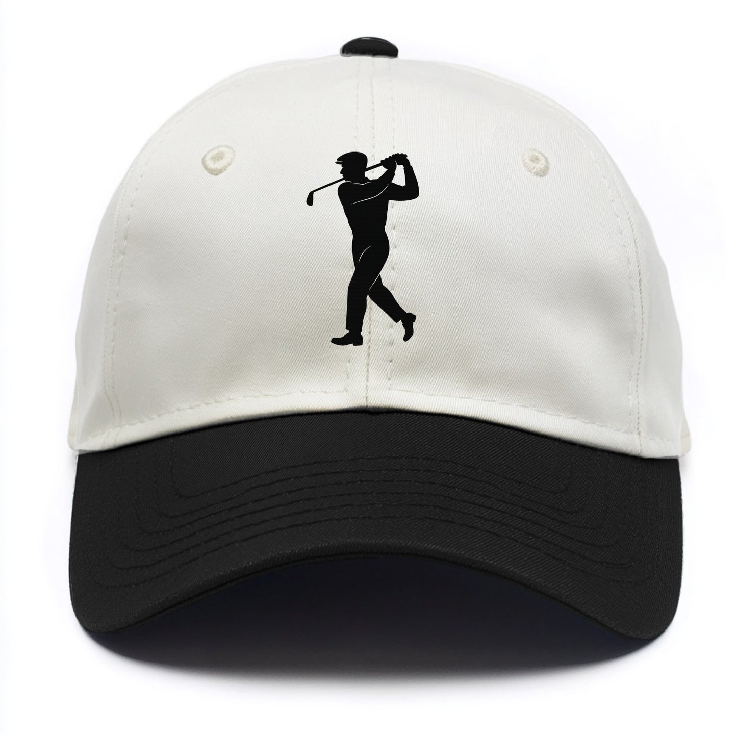 Golfer perfect swing follow-through - Two Tone Cap - Black