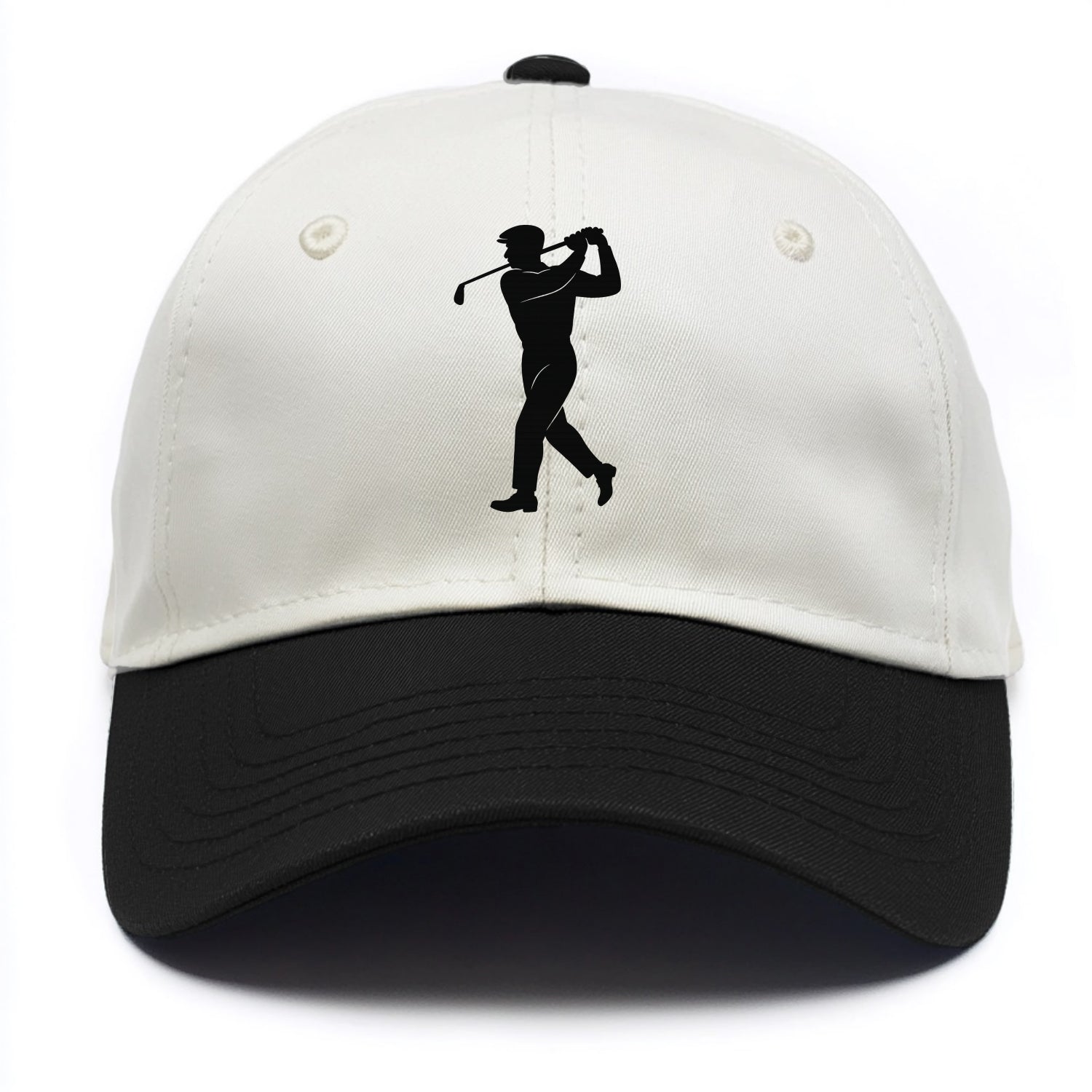 Golfer perfect swing follow-through - Two Tone Cap - Black