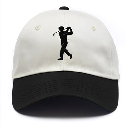 Golfer perfect swing follow-through - Two Tone Cap - Black