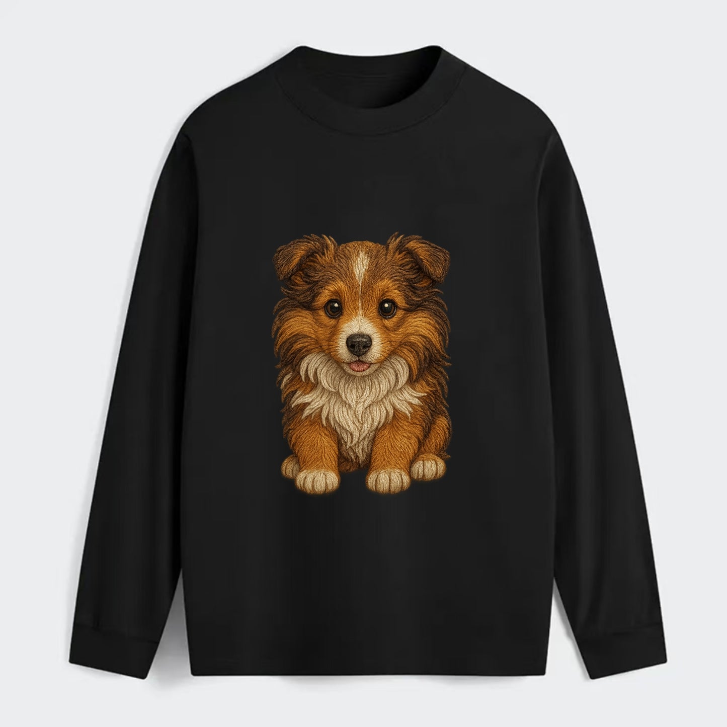 Baby Shetland Sheepdog Puppy - mini collie look, flowing mane, - Classic Long Sleeve Shirt - Black