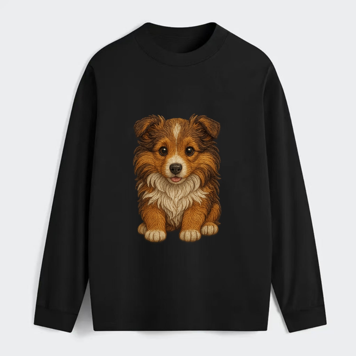 Baby Shetland Sheepdog Puppy - mini collie look, flowing mane, - Classic Long Sleeve Shirt - Black