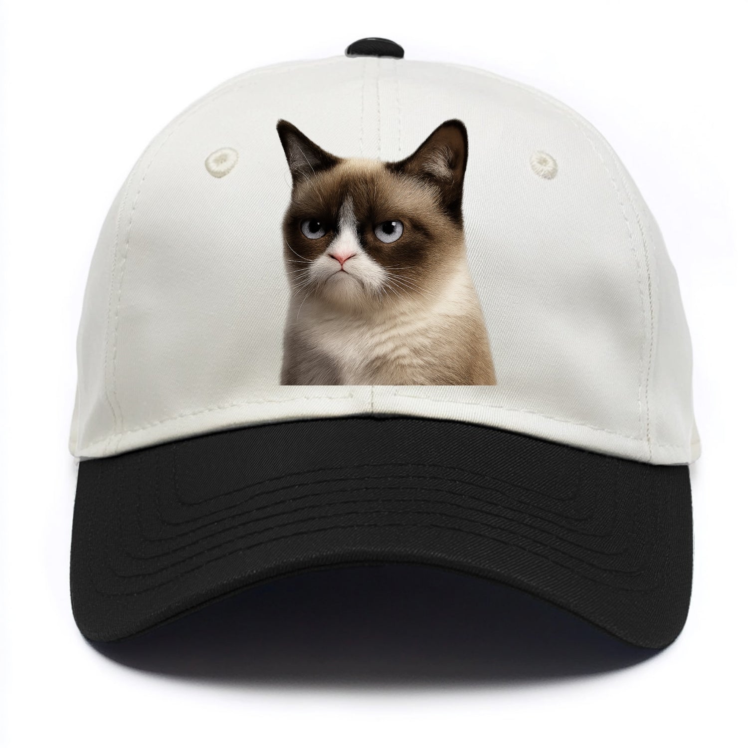 Grumpy Cat Expression  - Two Tone Cap - Black