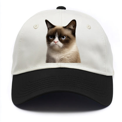 Grumpy Cat Expression  - Two Tone Cap - Black