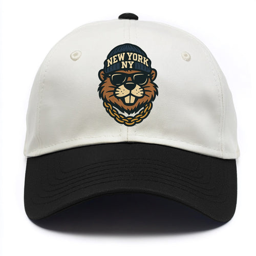 {animal:beaver,locationText:NEW YORK,initials:NY,beanieColor:navy,ca - Two Tone Cap