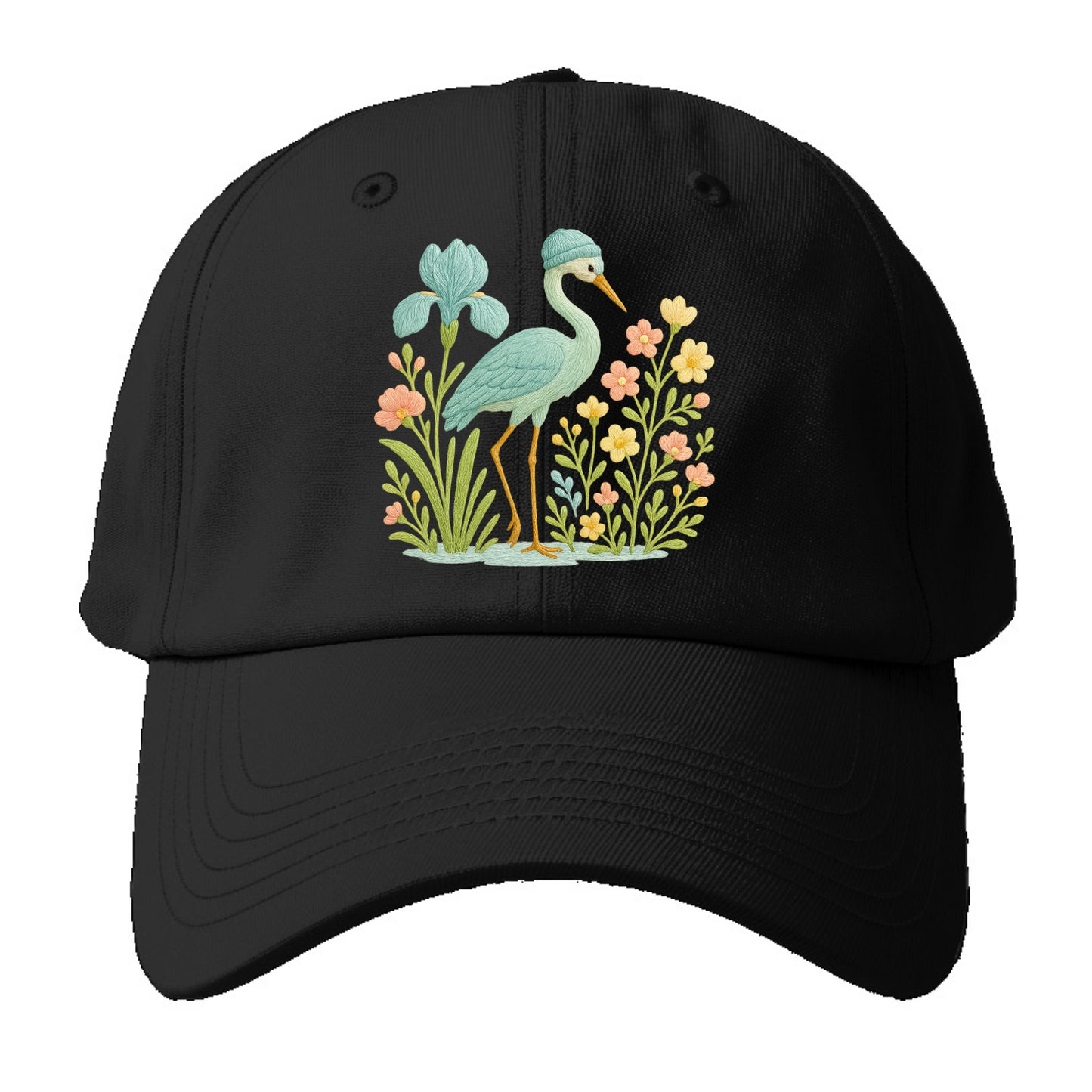 Mint Crane - Baseball Cap For Big Heads - Black
