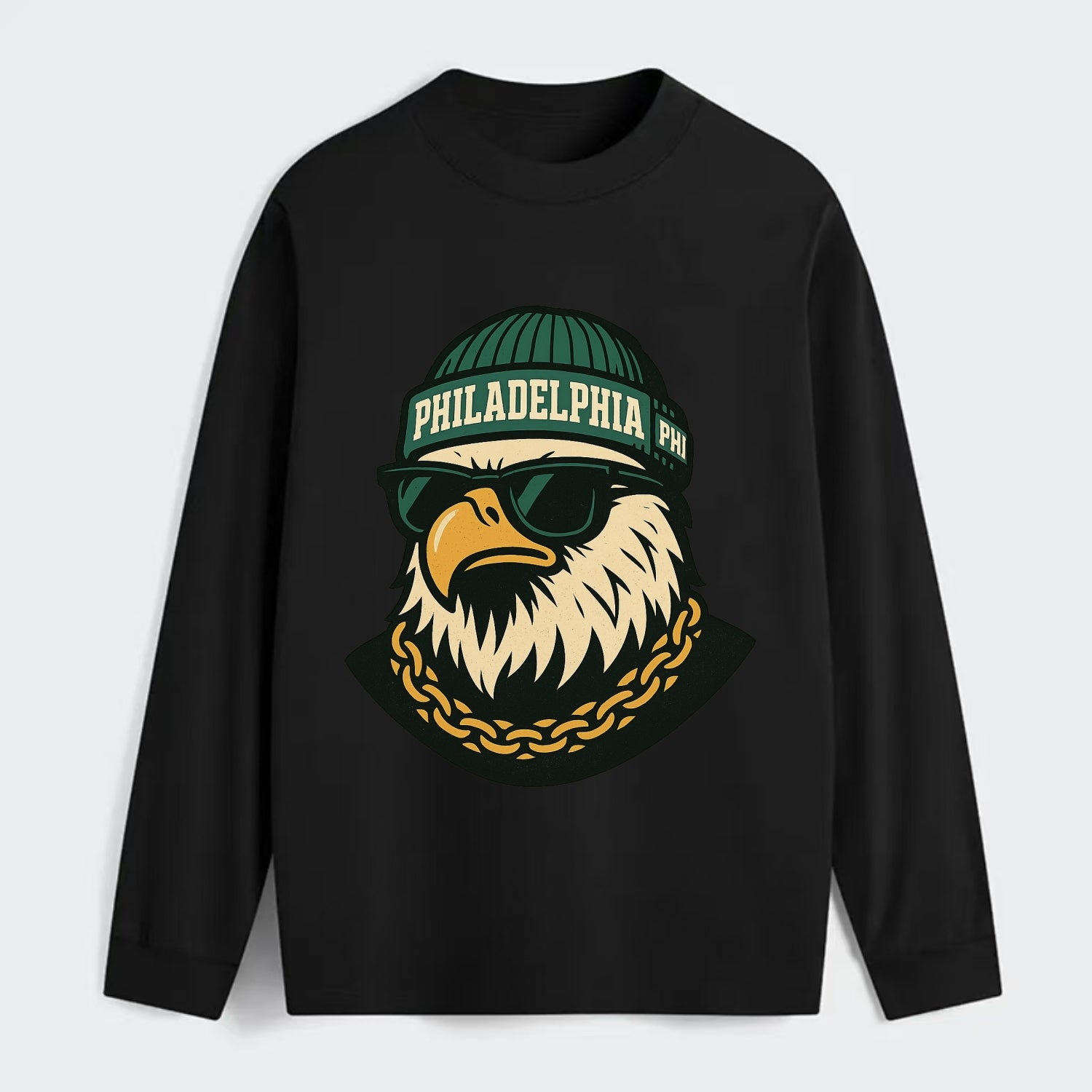 "eagle" "philadelphia" "phi" "green" "us East" - Classic Long Sleeve Shirt - Black
