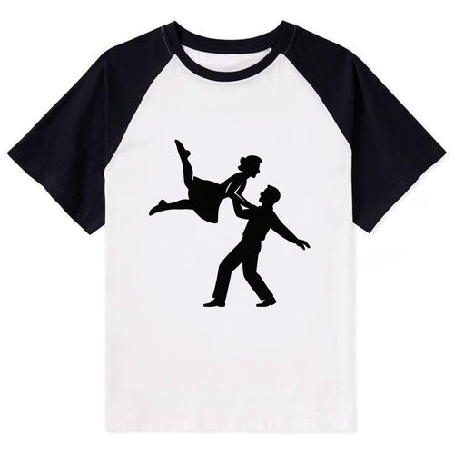 Swing dancers aerial lift - Contrast Raglan T-shirt