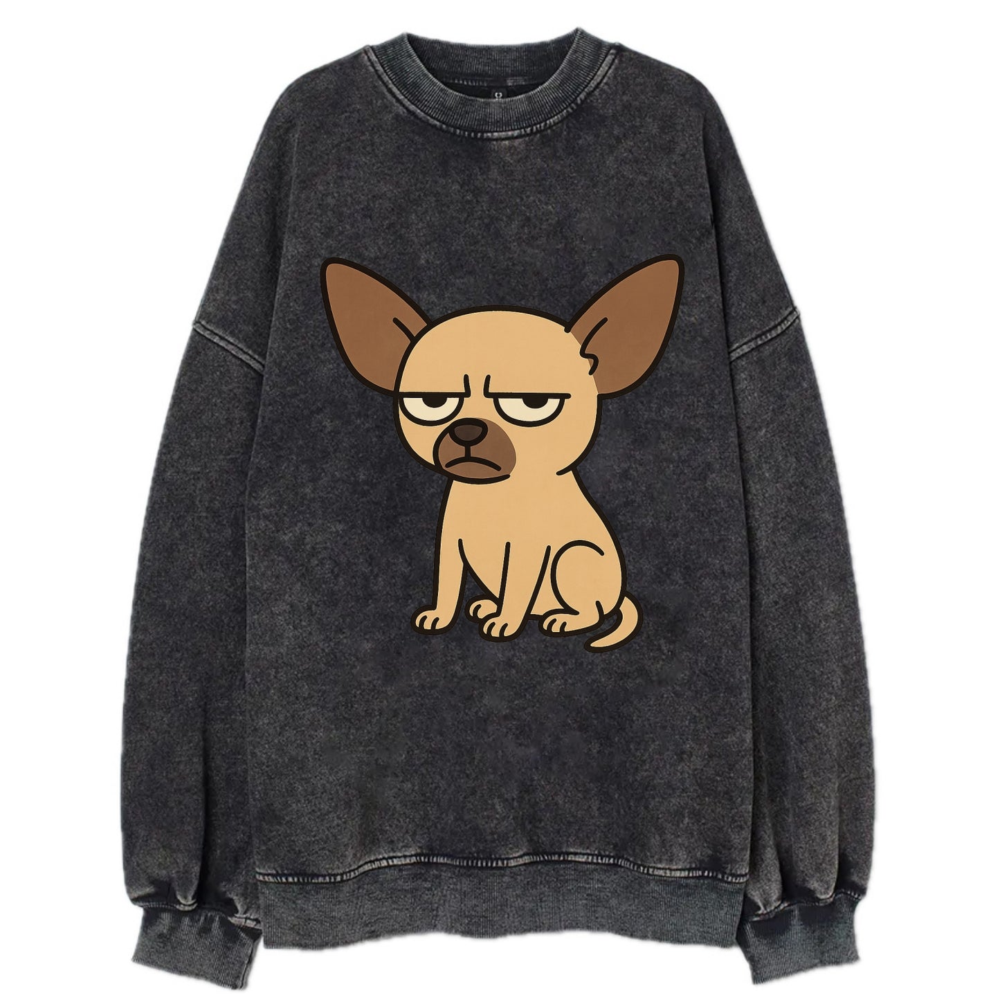 The Chihuahua Judging Silently - Vintage Sweatshirt - Black