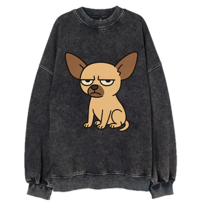 The Chihuahua Judging Silently - Vintage Sweatshirt - Black