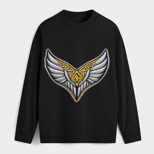 VALKYRIE WINGS - warrior maiden wings in silver and gold , Norse myth - Classic Long Sleeve Shirt