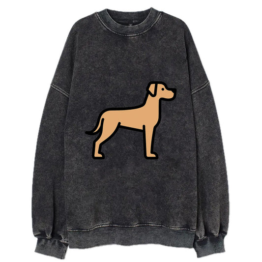 Great Dane - Fawn colored flat side profile - Vintage Sweatshirt - Black