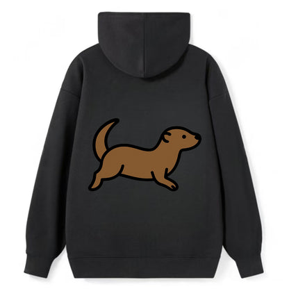 Otter - Brown sleek swimming pose flat side profile - Classic Pullover Hoodie - Black