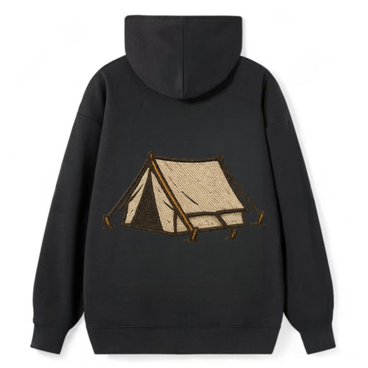 Camping Tent  - Classic Pullover Hoodie - Black