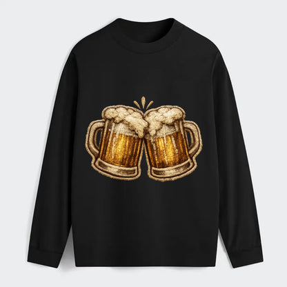 BEER MUG CHEERS - frosty beer stein in gold and amber , brewery - Classic Long Sleeve Shirt - Black