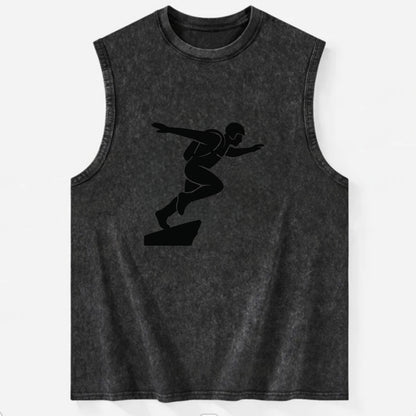 Base jumper launching off - Vintage Washed Tank - Black