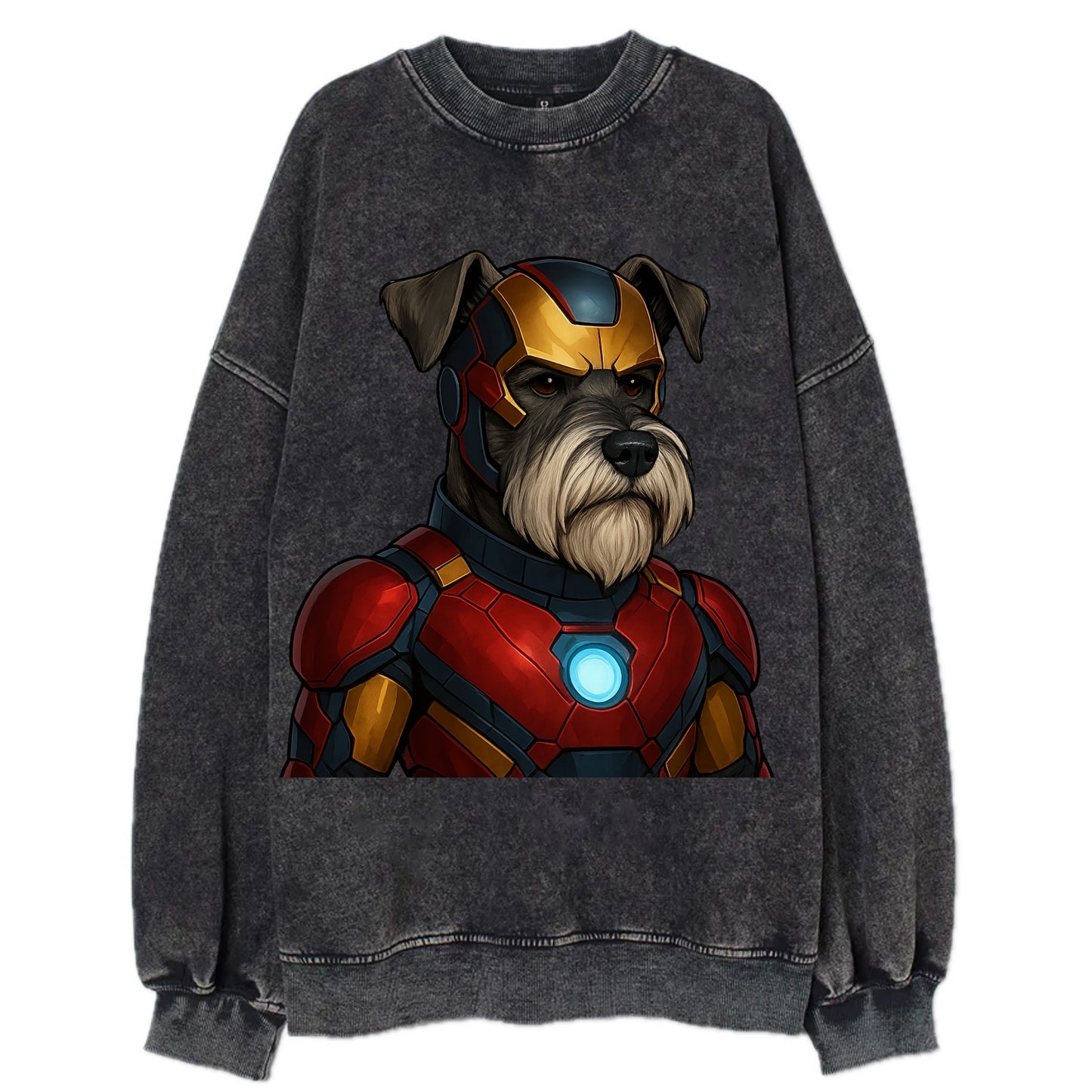 Schnauzer Tech Hero  - Vintage Sweatshirt - Black
