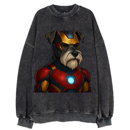 Schnauzer Tech Hero  - Vintage Sweatshirt - Black