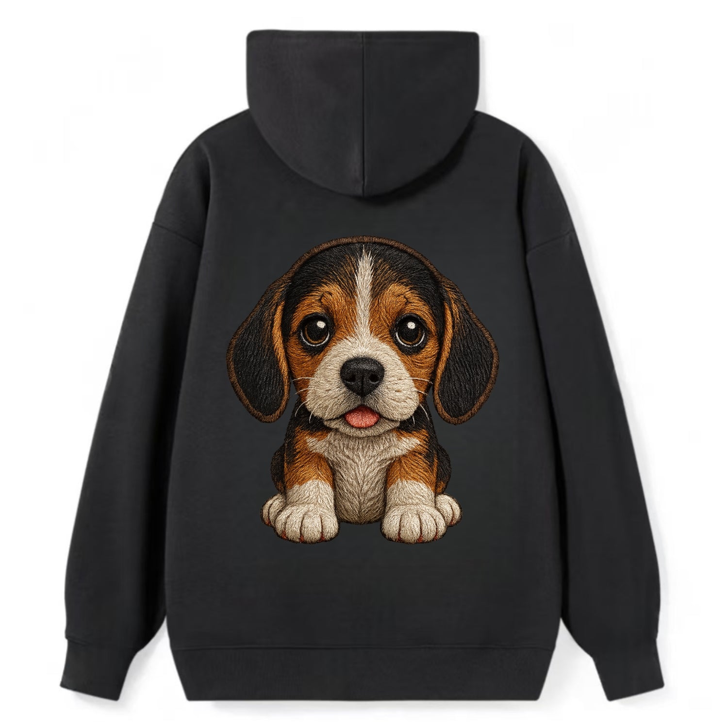 Baby Beagle Puppy - tricolor coat, long droopy ears, big pleading eyes, - Classic Pullover Hoodie - Black