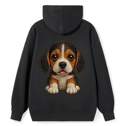 Baby Beagle Puppy - tricolor coat, long droopy ears, big pleading eyes, - Classic Pullover Hoodie - Black