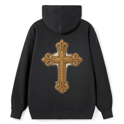 Baroque Cross  - Classic Pullover Hoodie - Black