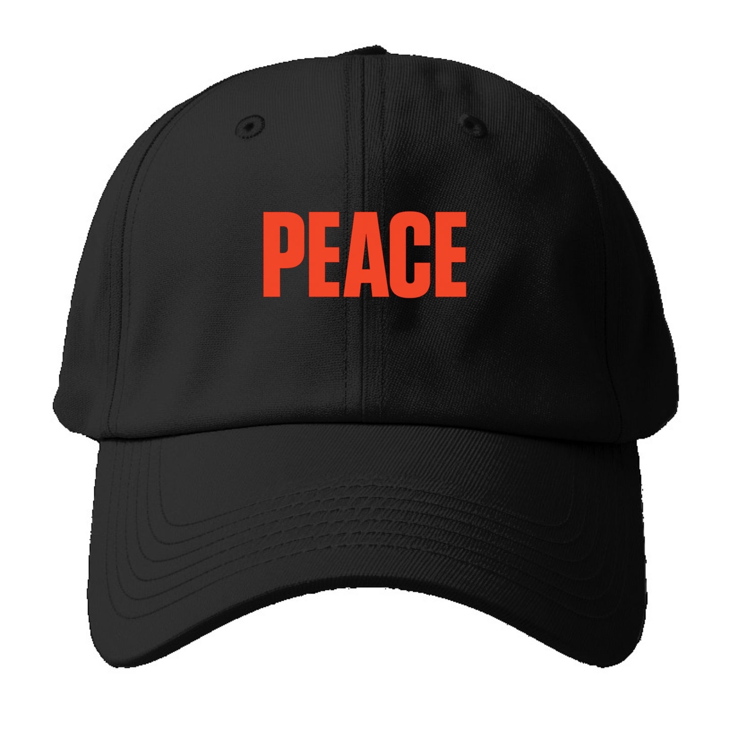 Bold typography design - "PEACE" - inner calm, tranquility, serenity - Baseball Cap - Black