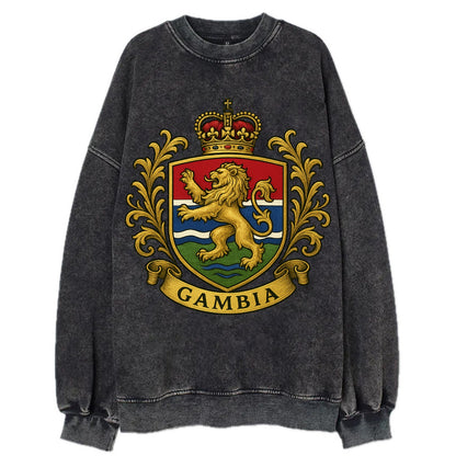 Gambia Heritage Badge  - Vintage Sweatshirt - Black