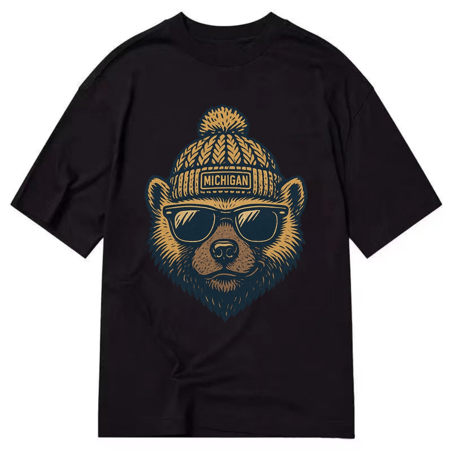Ann Arbor Wolverine wearing Michigan bea - Classic T-shirt - Black