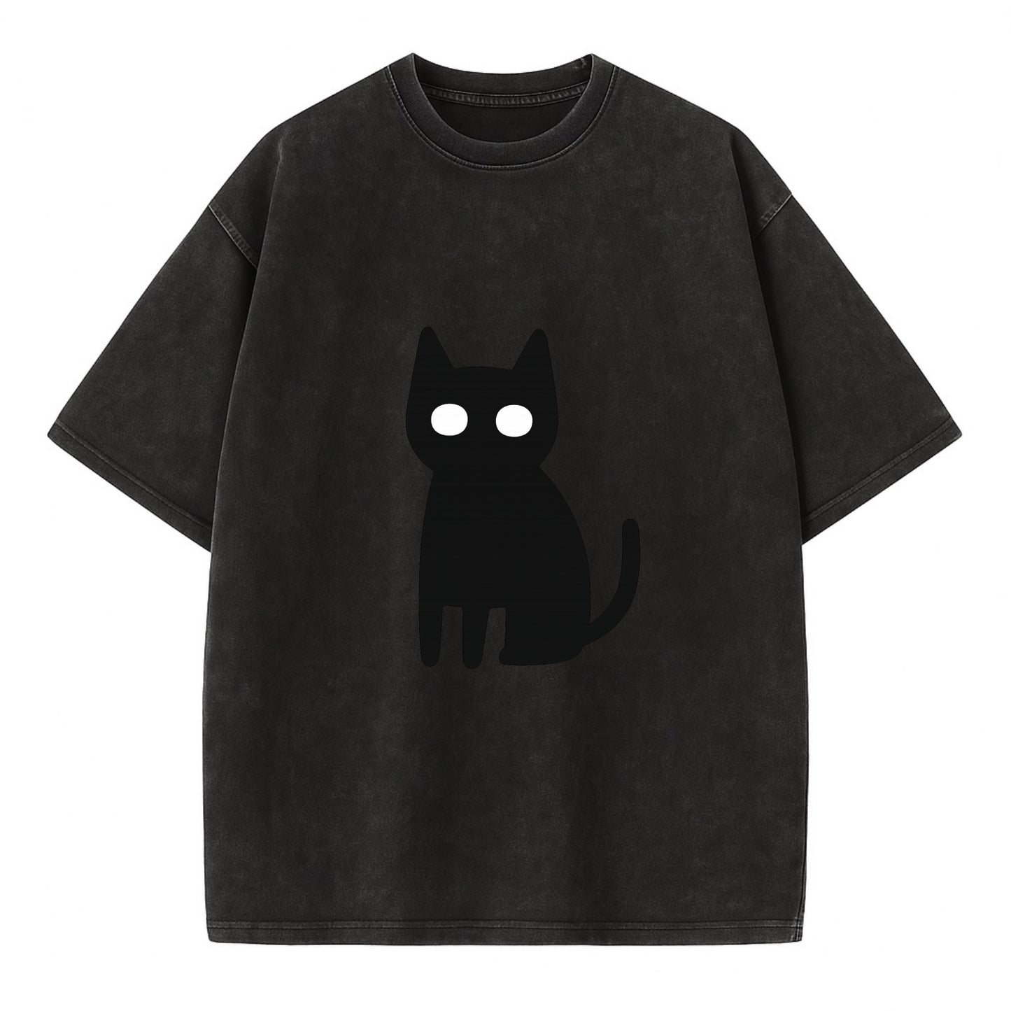 YOU MUST EMBRACE THE VOID | Black cat st - Vintage T-shirt - Black