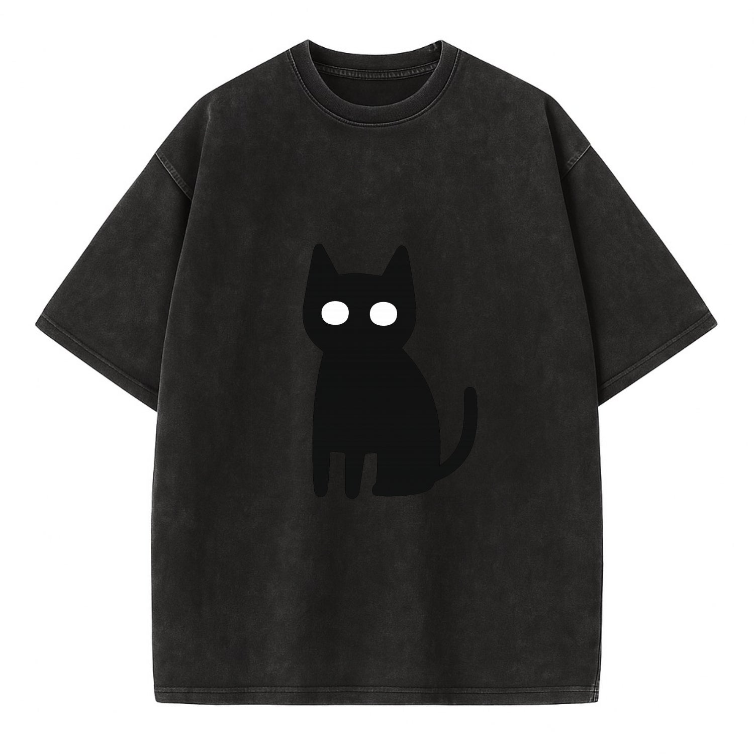 YOU MUST EMBRACE THE VOID | Black cat st - Vintage T-shirt - Black