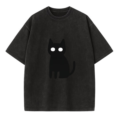 YOU MUST EMBRACE THE VOID | Black cat st - Vintage T-shirt - Black