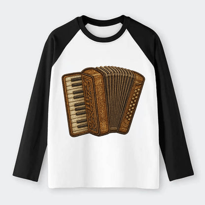 Accordion  - Raglan Long Sleeve T-Shirt - Black