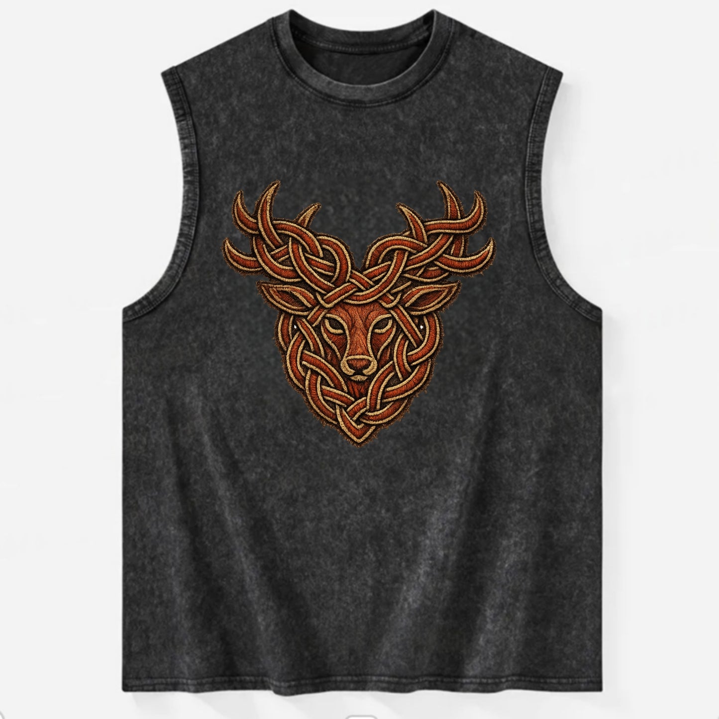 Stag Knot - Vintage Washed Tank - Black