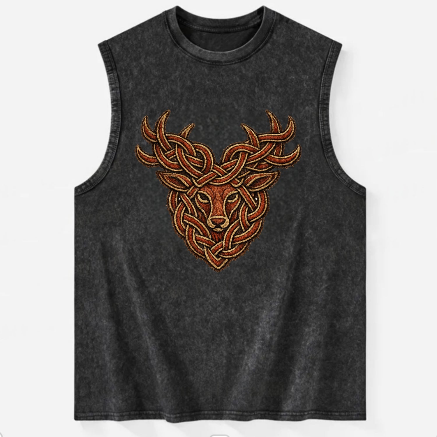 Stag Knot - Vintage Washed Tank - Black