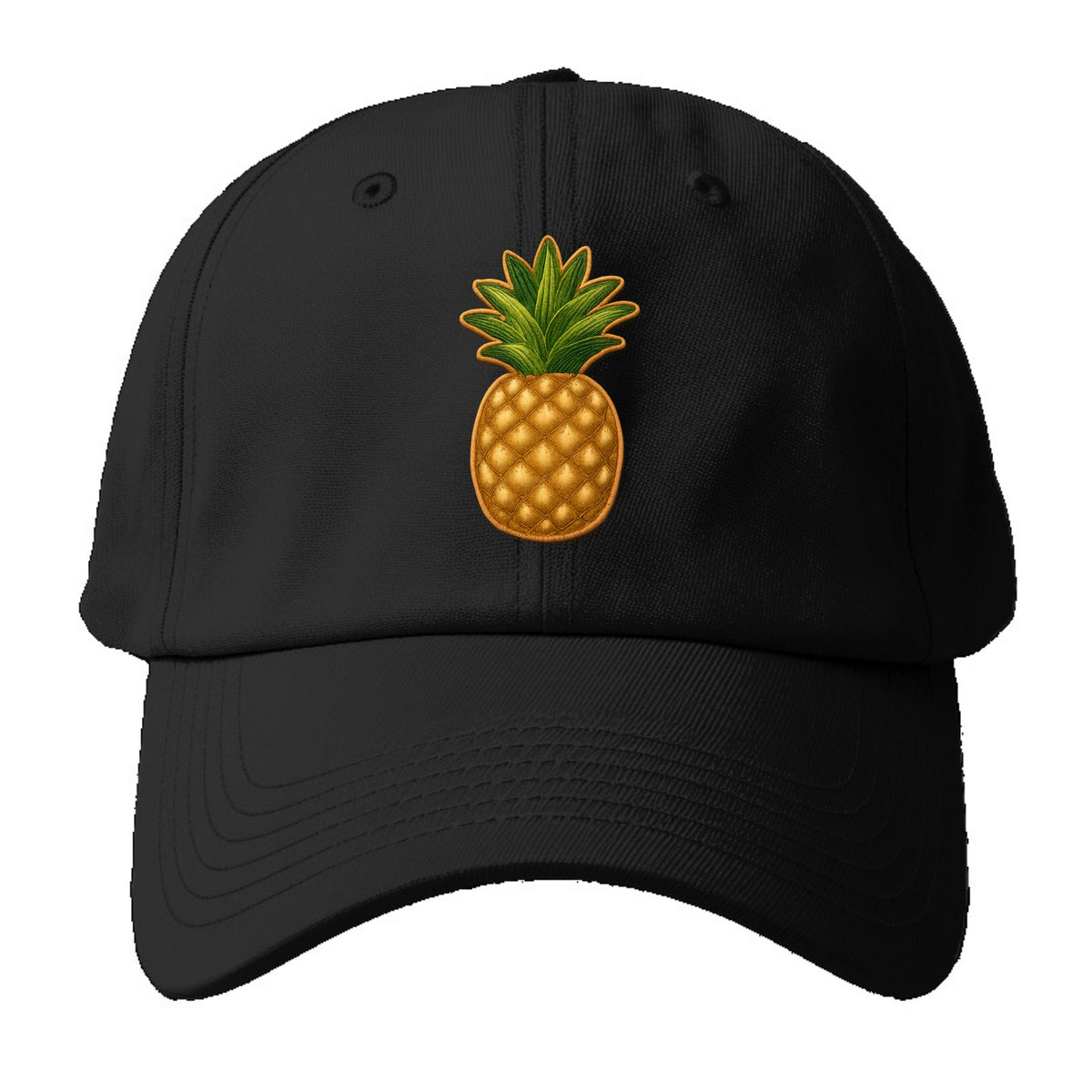 PINEAPPLE CROWN - tropical fruit in yellow and green , hospitality - Baseball Cap For Big Heads - Black